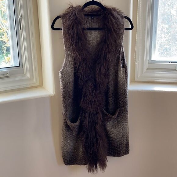 Alberto Makali Womens Fur Cardigan - Picture 1 of 7